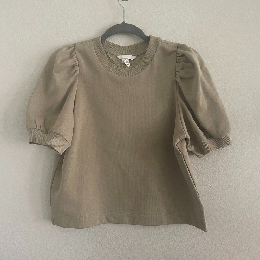 100% cotton puff sleeve top H&M